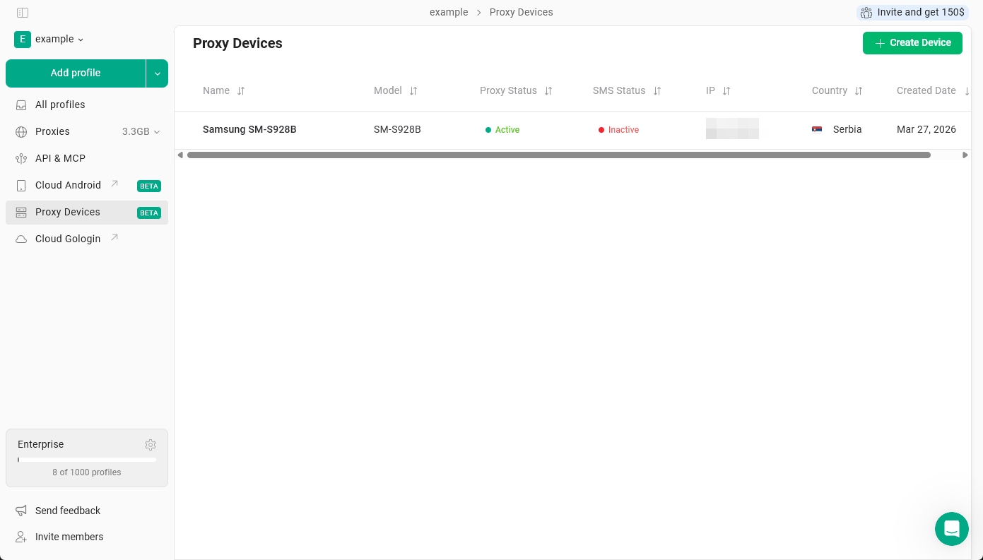 Proxy Devices - Gologin documentation