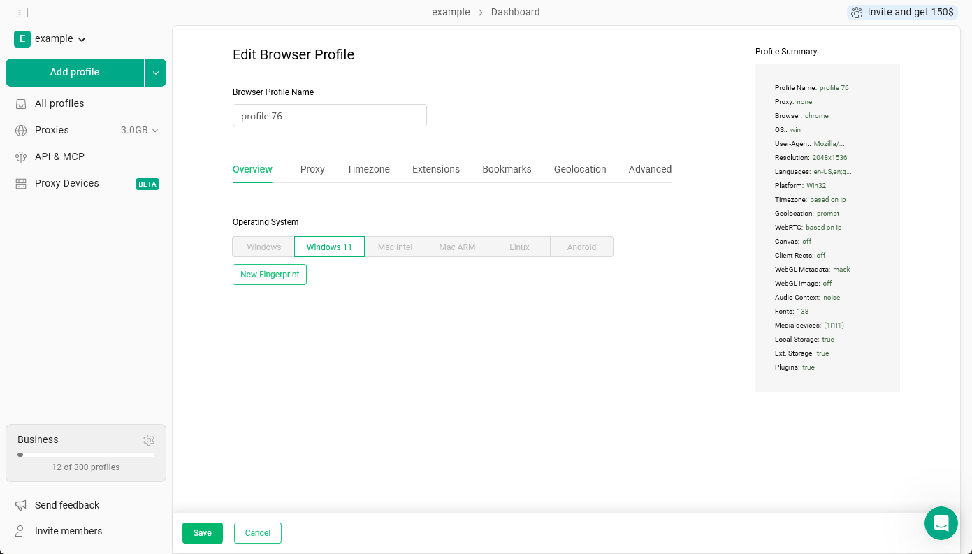 Profile settings - Gologin documentation