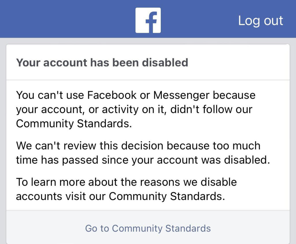 почему Facebook блокирует аккаунт