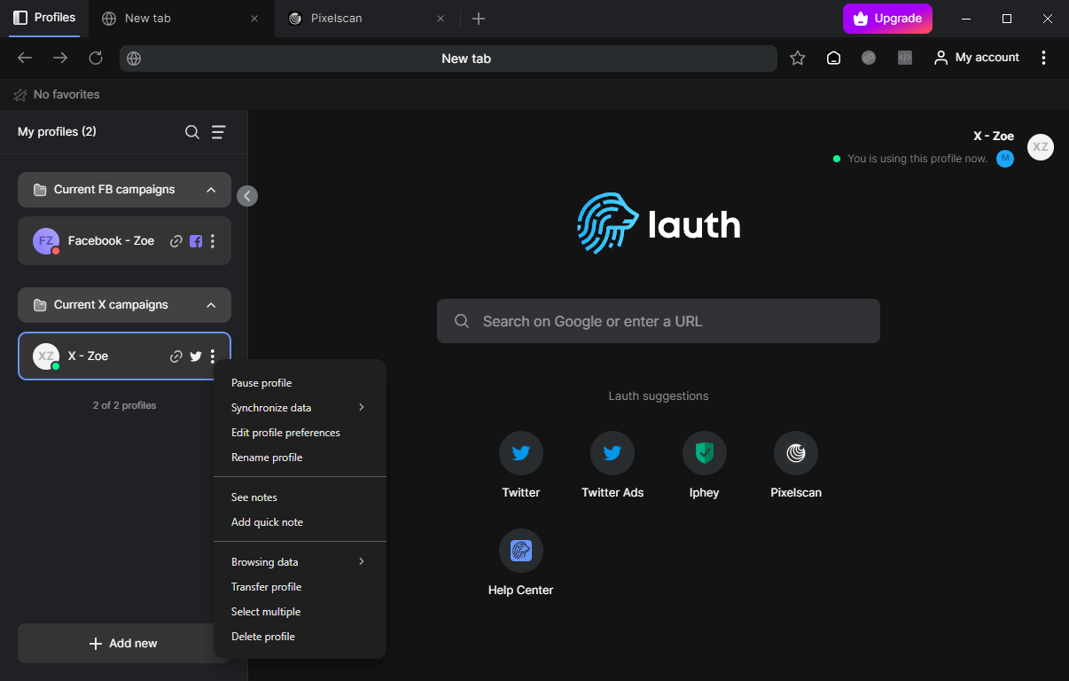 Lauth browser