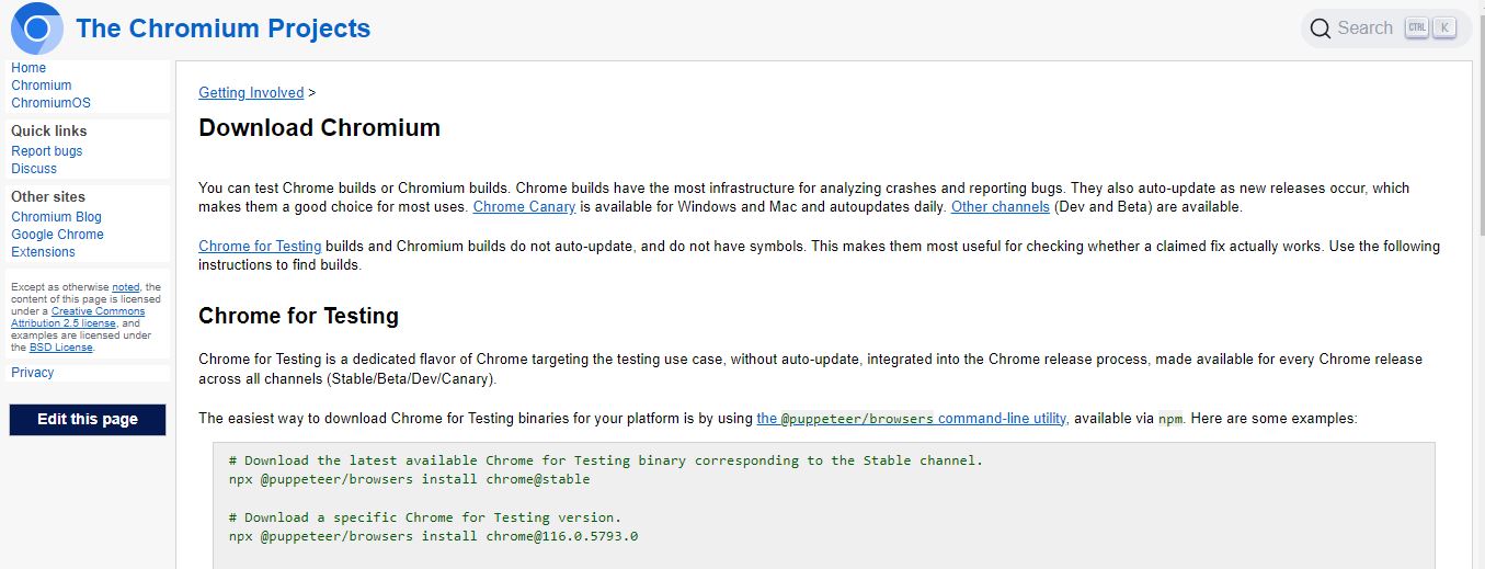 Chromium browser