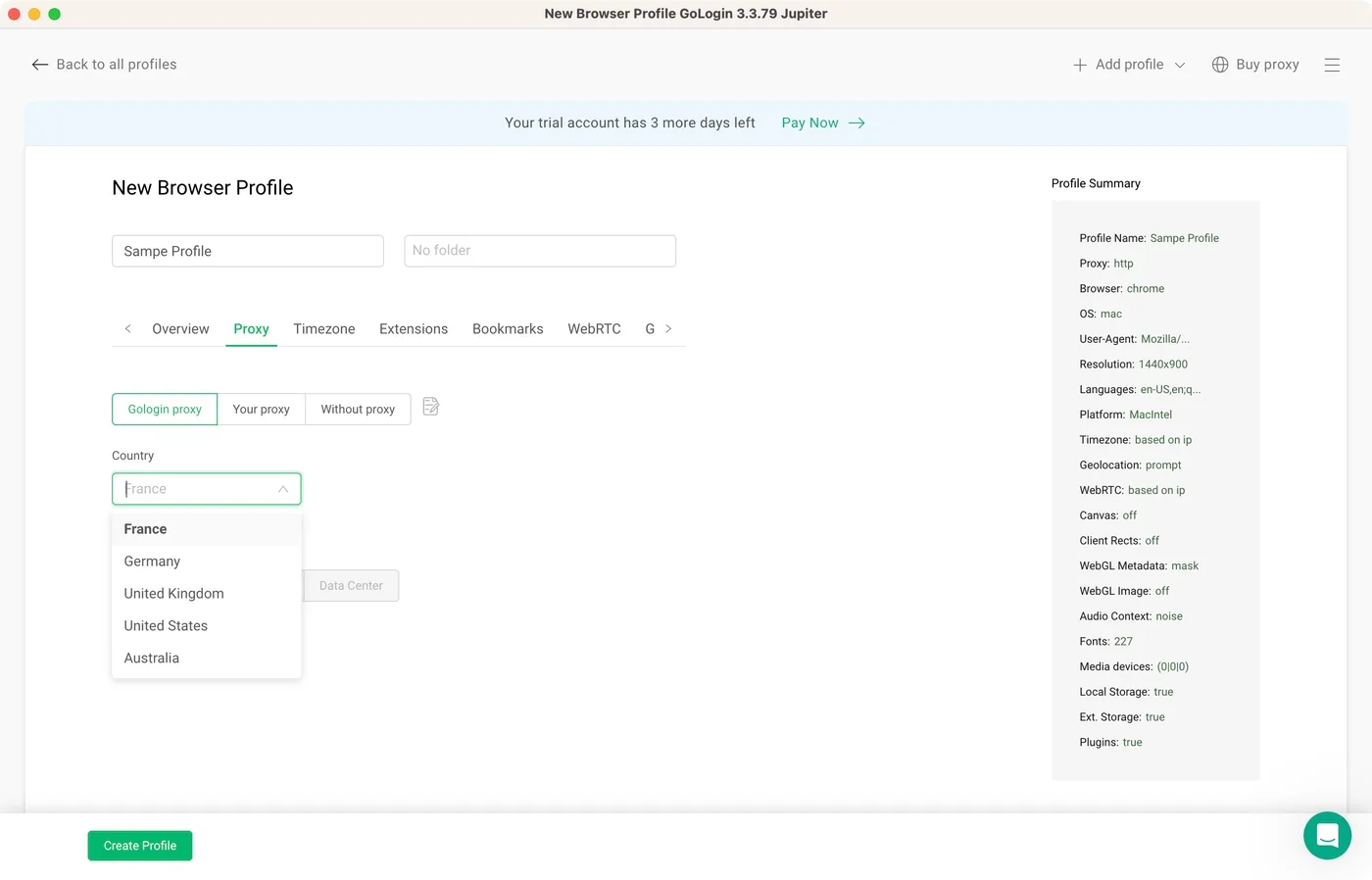 Gologin proxy