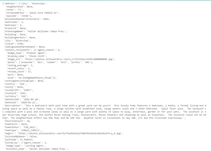 data scraping zillow