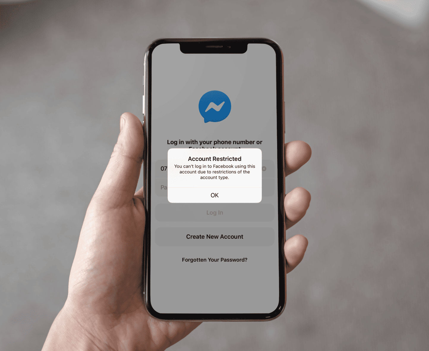 Facebook account Restrict