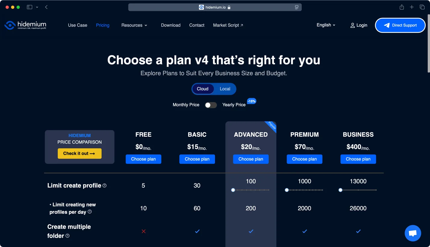 Hidemium pricing