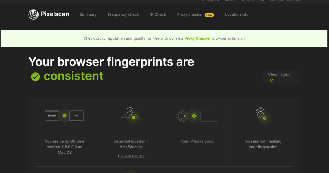 Protection against Fingerprinting