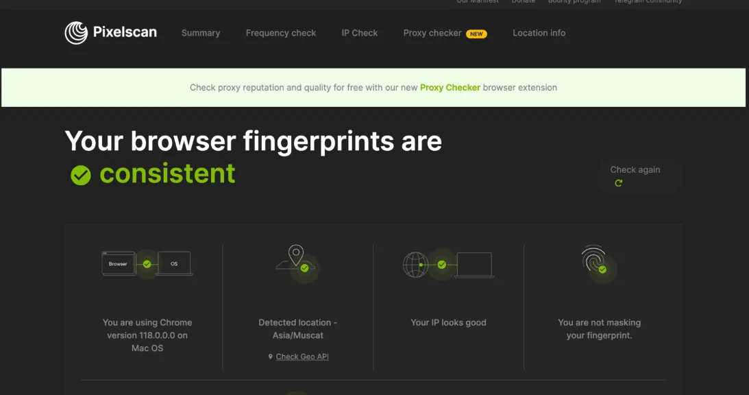 Protection against Fingerprinting
