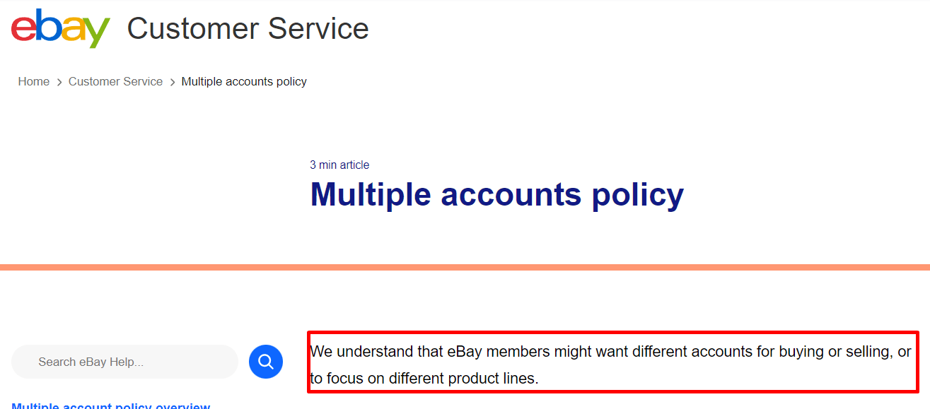 Ebay policy