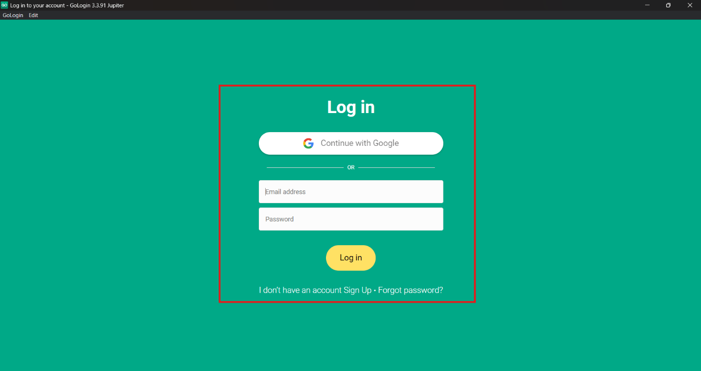 Log-in Page 