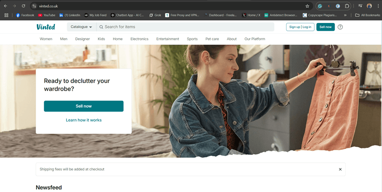 Vinted Platform Homepage