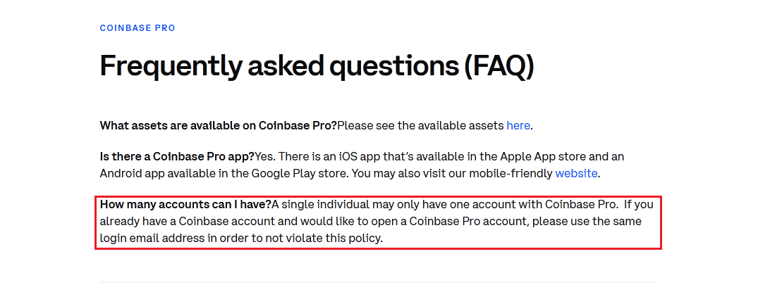Coinbase’s Multi-Accounting Policy