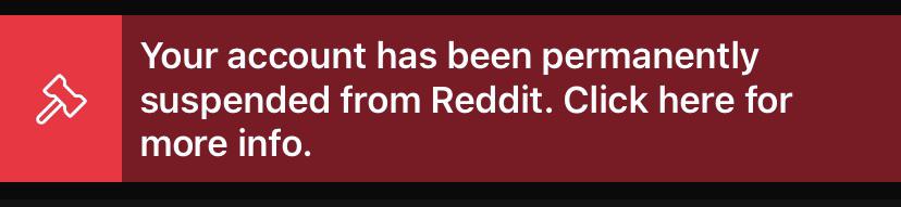 Reddit Account Suspended